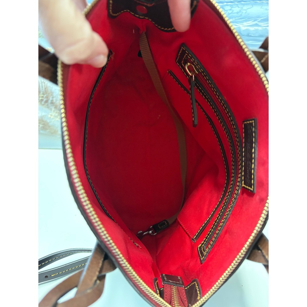 Dooney & Bourke Green Leather Braided Handle Satchel Crossbody Bag - Picture 9 of 10